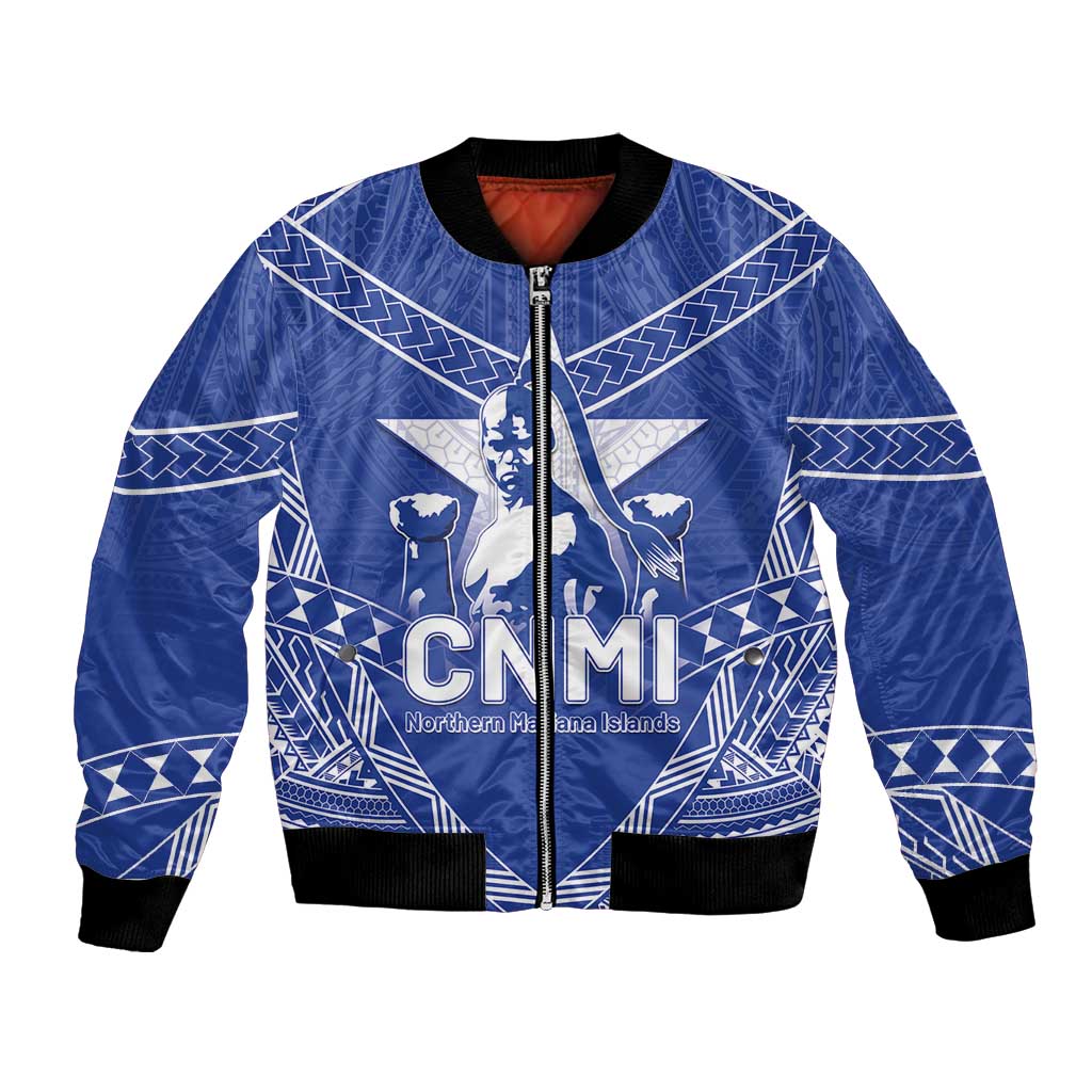 Northern Mariana Islands Bomber Jacket Chamorro Warrior Tribal Pattern