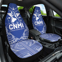 Northern Mariana Islands Car Seat Cover Chamorro Warrior Tribal Pattern LT05 One Size Blue - Polynesian Pride