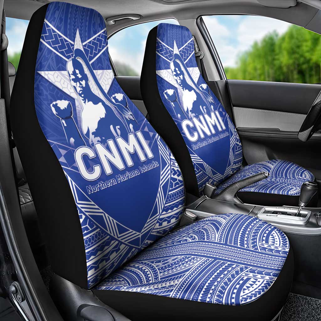 Northern Mariana Islands Car Seat Cover Chamorro Warrior Tribal Pattern LT05 - Polynesian Pride