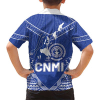 Northern Mariana Islands Kid Hawaiian Shirt Chamorro Warrior Tribal Pattern LT05 - Polynesian Pride