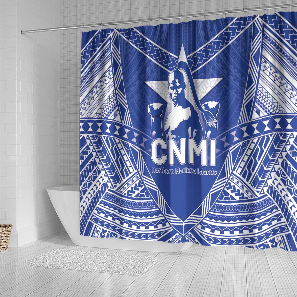 Northern Mariana Islands Shower Curtain Chamorro Warrior Tribal Pattern LT05 - Polynesian Pride