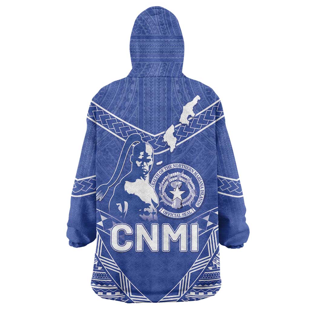 Northern Mariana Islands Wearable Blanket Hoodie Chamorro Warrior Tribal Pattern LT05 - Polynesian Pride