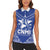 Northern Mariana Islands Women Sleeveless Polo Shirt Chamorro Warrior Tribal Pattern