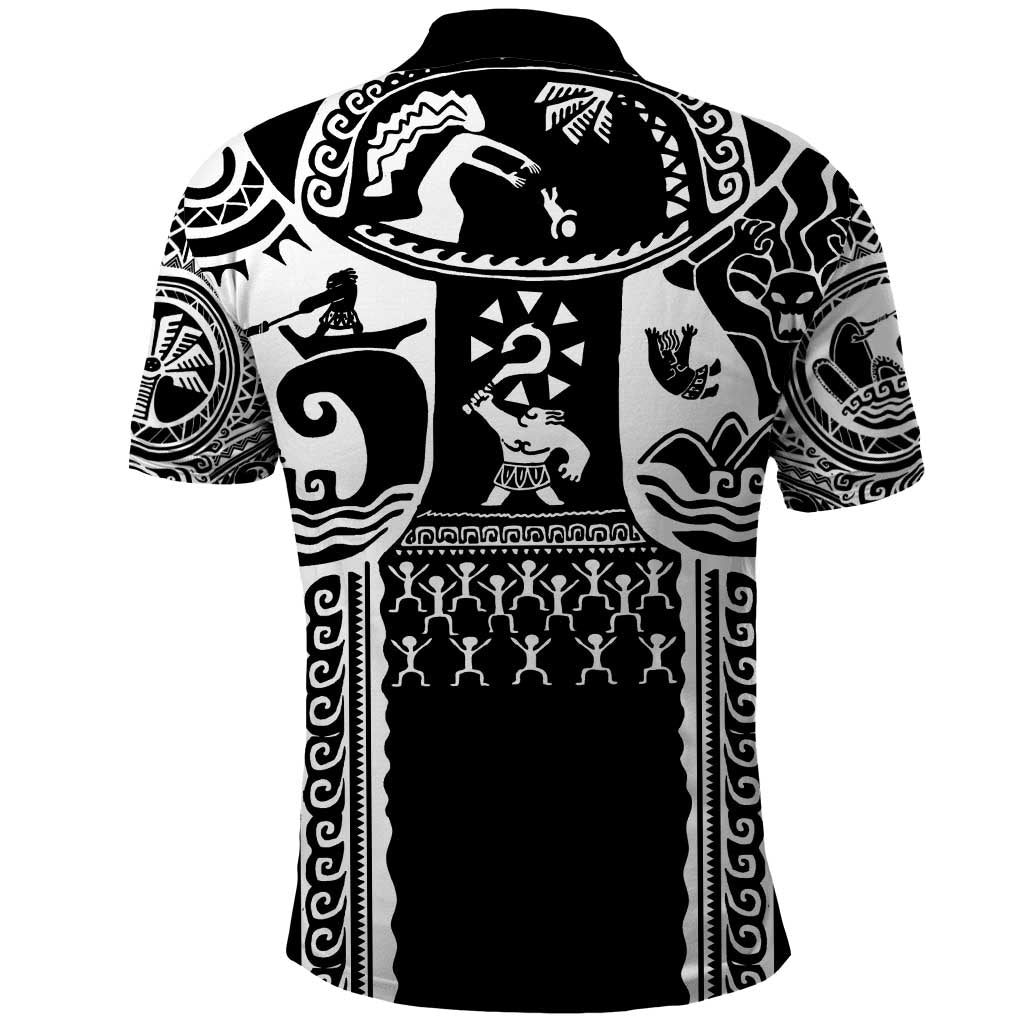 Polynesia Maui Tattoo Inspired Polo Shirt Black Version LT05 - Polynesian Pride