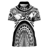 Polynesia Maui Tattoo Inspired Women Polo Shirt Black Version LT05 Female Black - Polynesian Pride