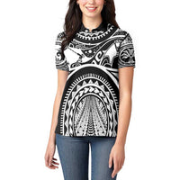 Polynesia Maui Tattoo Inspired Women Polo Shirt Black Version LT05 - Polynesian Pride