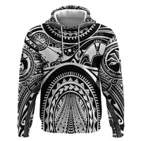 Polynesia Maui Tattoo Inspired Zip Hoodie Black Version LT05 Pullover Hoodie Black - Polynesian Pride
