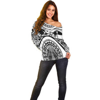 Polynesia Maui Tattoo Inspired Off Shoulder Sweater White Version LT05 - Polynesian Pride