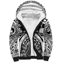 Polynesia Maui Tattoo Inspired Sherpa Hoodie White Version LT05 Unisex White - Polynesian Pride