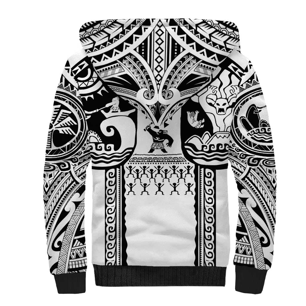 Polynesia Maui Tattoo Inspired Sherpa Hoodie White Version LT05 - Polynesian Pride