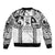 Polynesia Maui Tattoo Inspired Sleeve Zip Bomber Jacket White Version