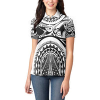 Polynesia Maui Tattoo Inspired Women Polo Shirt White Version LT05 - Polynesian Pride
