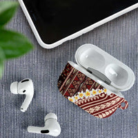 Red Vintage Tonga Ngatu Pattern With Plumeria AirPods Case LT05 - Polynesian Pride