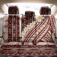Red Vintage Tonga Ngatu Pattern With Plumeria Back Car Seat Cover LT05 - Polynesian Pride