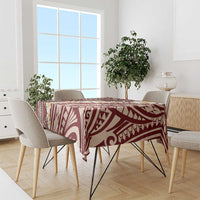 Red Vintage Tonga Ngatu Pattern With Plumeria Tablecloth LT05 - Polynesian Pride