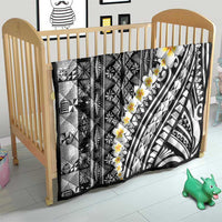 Black Vintage Tonga Ngatu Pattern With Plumeria Quilt LT05 - Polynesian Pride