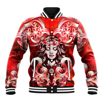Hawaii Goddess Of Fire Madame Pele Baseball Jacket Polynesian Style LT05 Unisex Red - Polynesian Pride