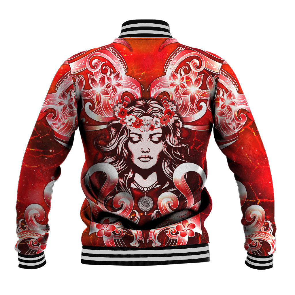 Hawaii Goddess Of Fire Madame Pele Baseball Jacket Polynesian Style LT05 - Polynesian Pride
