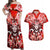 Hawaii Goddess Of Fire Madame Pele Couples Matching Off Shoulder Maxi Dress and Hawaiian Shirt Polynesian Style LT05 Red - Polynesian Pride