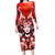 Hawaii Goddess Of Fire Madame Pele Family Matching Long Sleeve Bodycon Dress and Hawaiian Shirt Polynesian Style LT05 Mom's Dress Red - Polynesian Pride