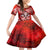 Hawaii Goddess Of Fire Madame Pele Family Matching Off Shoulder Short Dress and Hawaiian Shirt Polynesian Style LT05 Daughter's Dress Red - Polynesian Pride