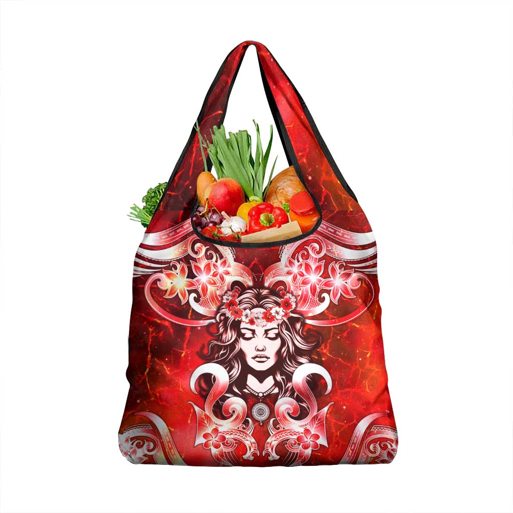 Hawaii Goddess Of Fire Madame Pele Grocery Bag Polynesian Style LT05 1-pack One Size Red - Polynesian Pride
