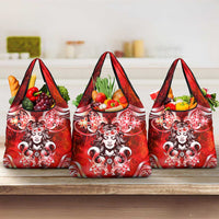 Hawaii Goddess Of Fire Madame Pele Grocery Bag Polynesian Style LT05 3-pack One Size Red - Polynesian Pride