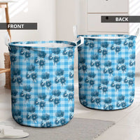 Blue Palaka Hawaii Laundry Basket Hawaiian Lehua Blossoms LT05 - Polynesian Pride