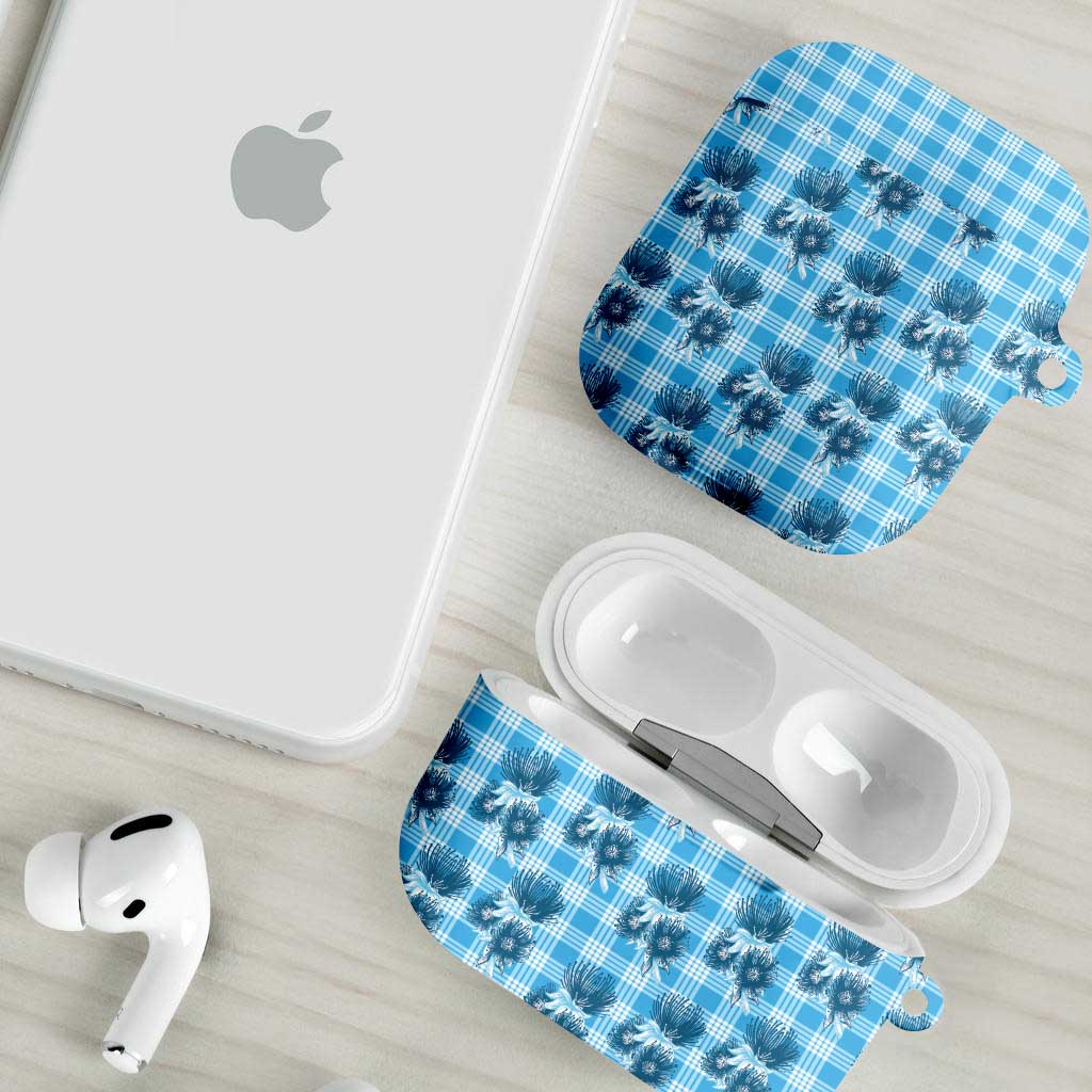 Blue Palaka Hawaii AirPods Case Hawaiian Lehua Blossoms LT05 - Polynesian Pride