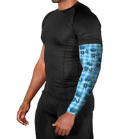 Blue Palaka Hawaii Arm Sleeves Hawaiian Lehua Blossoms LT05 - Polynesian Pride