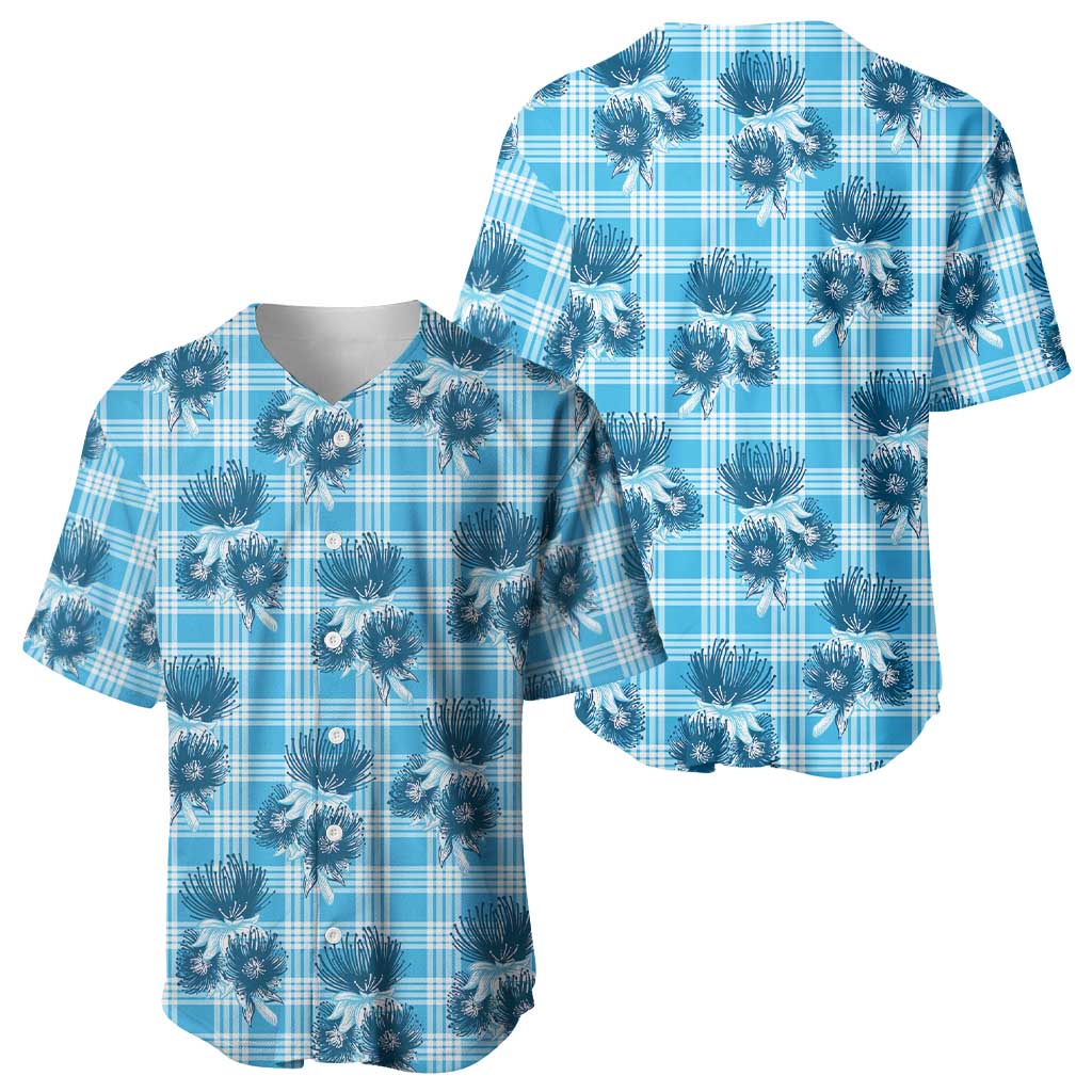 Blue Palaka Hawaii Baseball Jersey Hawaiian Lehua Blossoms LT05 - Polynesian Pride