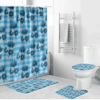 Blue Palaka Hawaii Bathroom Set Hawaiian Lehua Blossoms LT05 Bathroom Set (4 pcs) Blue - Polynesian Pride