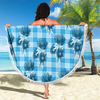 Blue Palaka Hawaii Beach Blanket Hawaiian Lehua Blossoms LT05 - Polynesian Pride