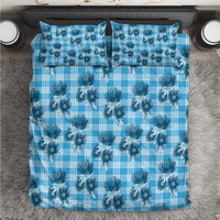 Blue Palaka Hawaii Bedding Set Hawaiian Lehua Blossoms LT05 Blue - Polynesian Pride