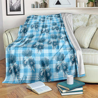 Blue Palaka Hawaii Blanket Hawaiian Lehua Blossoms LT05 Blue - Polynesian Pride