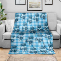 Blue Palaka Hawaii Blanket Hawaiian Lehua Blossoms LT05 - Polynesian Pride