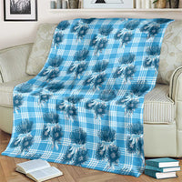 Blue Palaka Hawaii Blanket Hawaiian Lehua Blossoms LT05 - Polynesian Pride