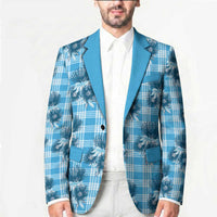 Blue Palaka Hawaii Blazer Hawaiian Lehua Blossoms LT05 - Polynesian Pride
