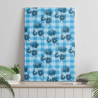 Blue Palaka Hawaii Canvas Wall Art Hawaiian Lehua Blossoms LT05 - Polynesian Pride