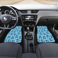 Blue Palaka Hawaii Car Mats Hawaiian Lehua Blossoms LT05 Set 2pcs - Front Blue - Polynesian Pride