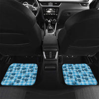 Blue Palaka Hawaii Car Mats Hawaiian Lehua Blossoms LT05 Set 2pcs - Back Blue - Polynesian Pride
