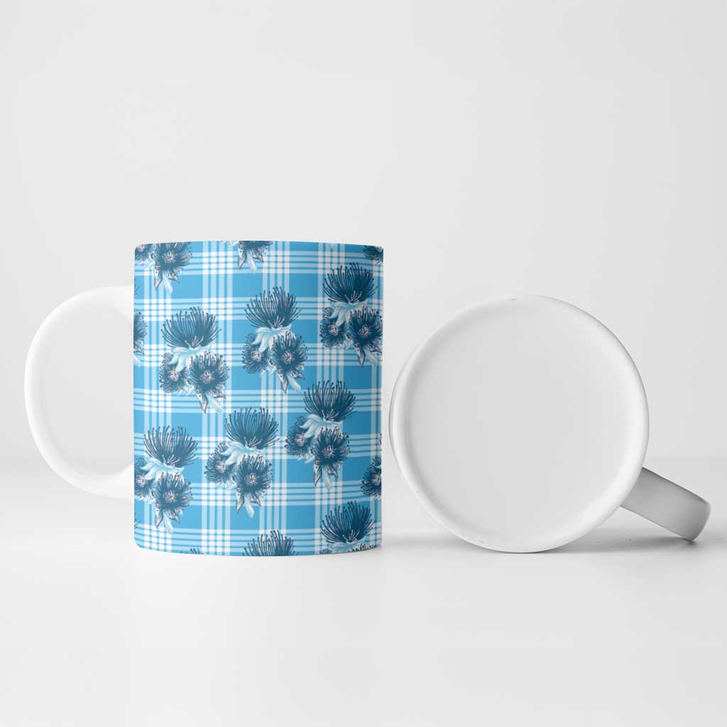 Blue Palaka Hawaii Ceramic Mug Hawaiian Lehua Blossoms LT05 - Polynesian Pride