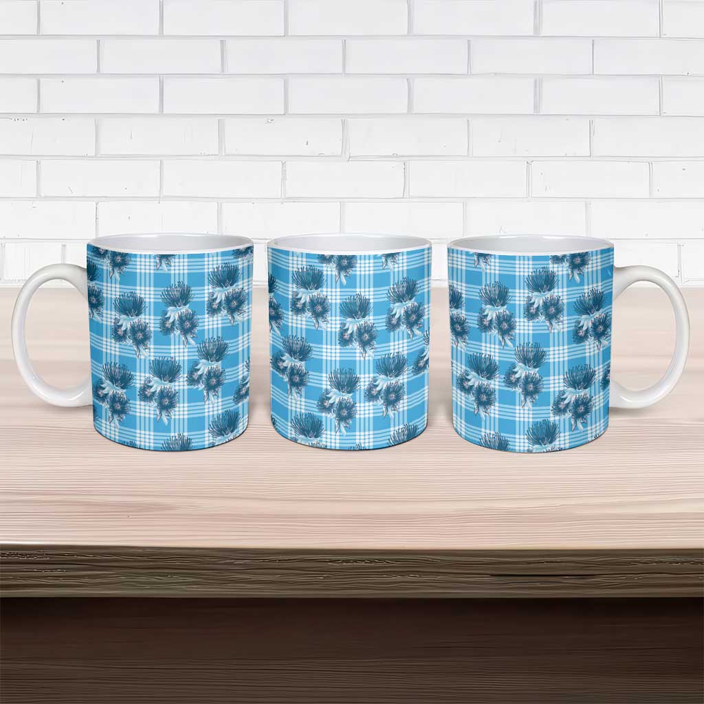 Blue Palaka Hawaii Ceramic Mug Hawaiian Lehua Blossoms LT05 - Polynesian Pride