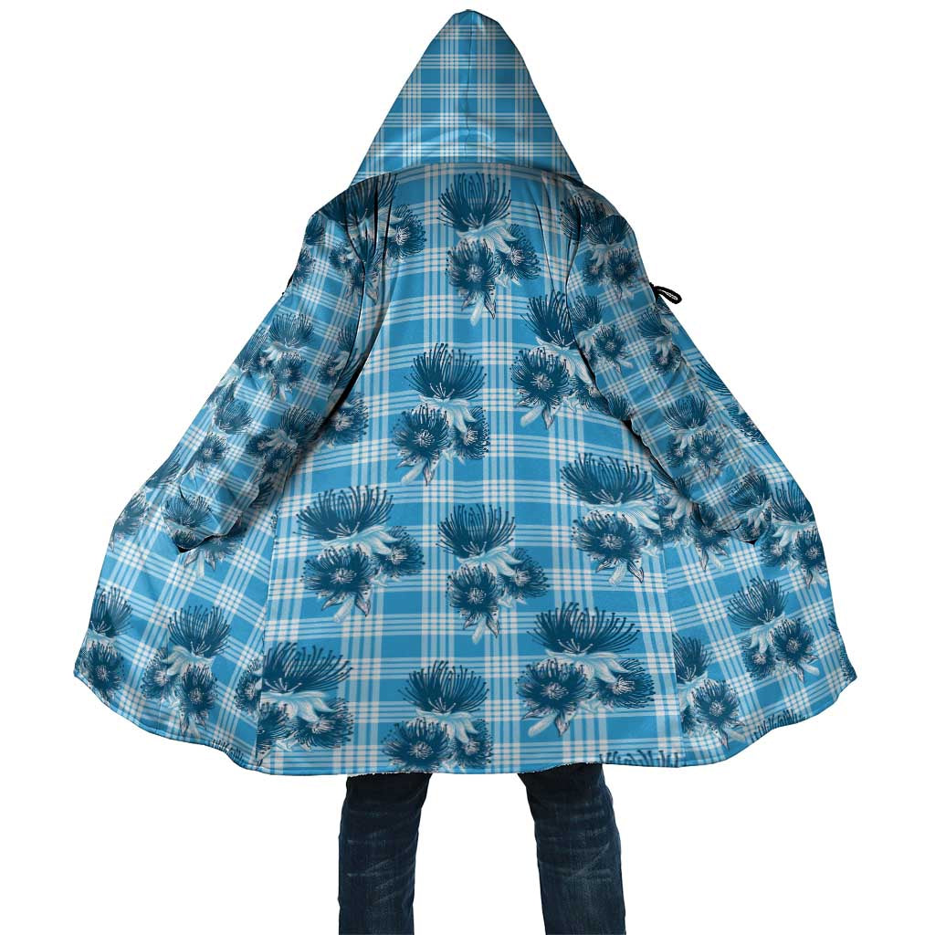 Blue Palaka Hawaii Cloak Hawaiian Lehua Blossoms LT05 Unisex Blue - Polynesian Pride