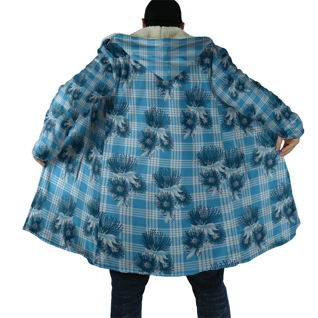 Blue Palaka Hawaii Cloak Hawaiian Lehua Blossoms LT05 - Polynesian Pride