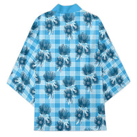 Blue Palaka Hawaii Kimono Hawaiian Lehua Blossoms LT05 - Polynesian Pride