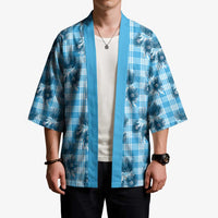 Blue Palaka Hawaii Kimono Hawaiian Lehua Blossoms LT05 - Polynesian Pride