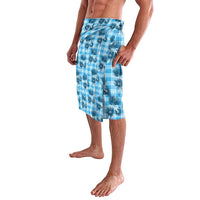 Blue Palaka Hawaii Lavalava Hawaiian Lehua Blossoms LT05 - Polynesian Pride