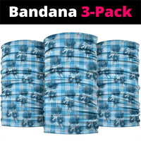 Blue Palaka Hawaii Neck Gaiter Hawaiian Lehua Blossoms LT05 package One Size: 25*50cm Blue - Polynesian Pride