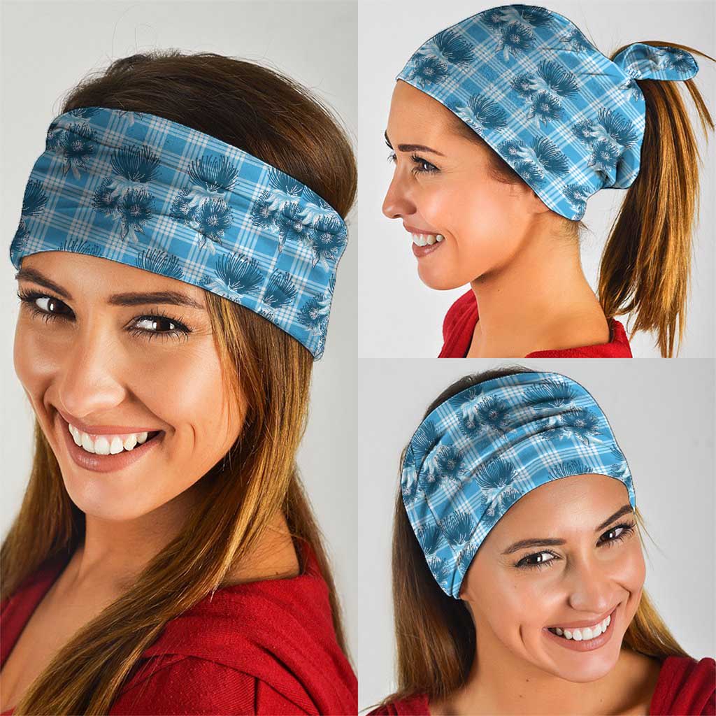 Blue Palaka Hawaii Neck Gaiter Hawaiian Lehua Blossoms LT05 - Polynesian Pride